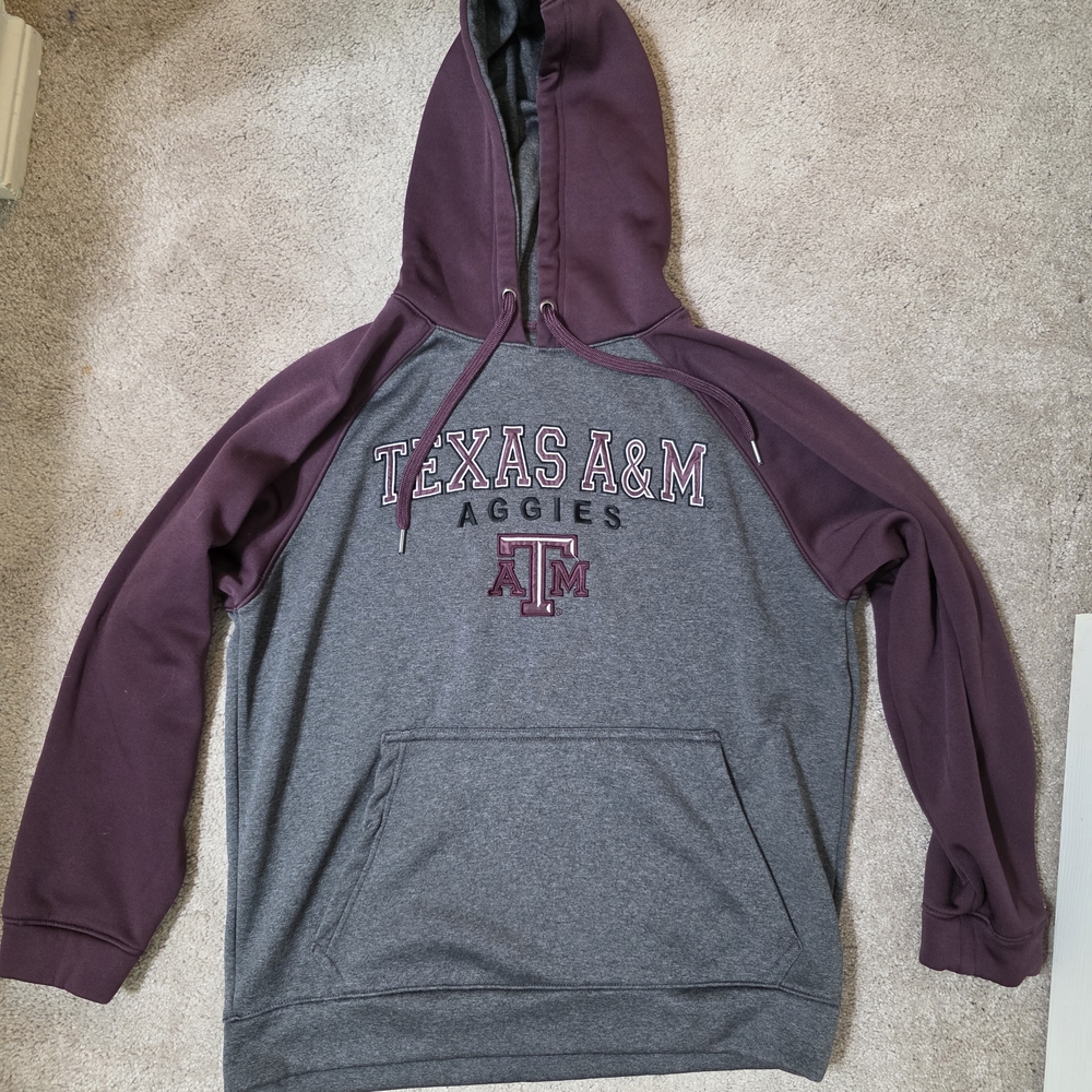 Texas A&M Aggies Men's Gray and Maroon Hoodie